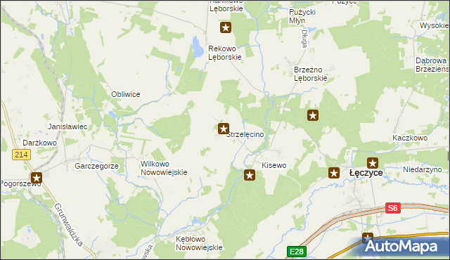 mapa Strzelęcino, Strzelęcino na mapie Targeo