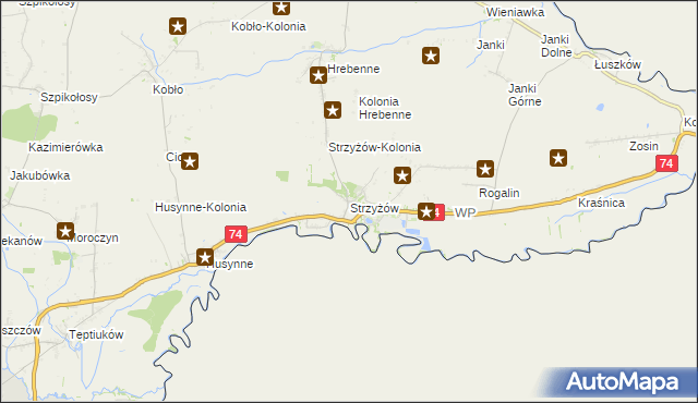 mapa Strzyżów gmina Horodło, Strzyżów gmina Horodło na mapie Targeo