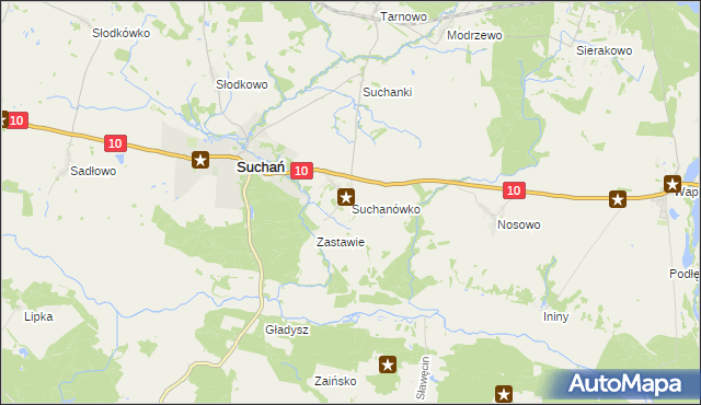 mapa Suchanówko, Suchanówko na mapie Targeo