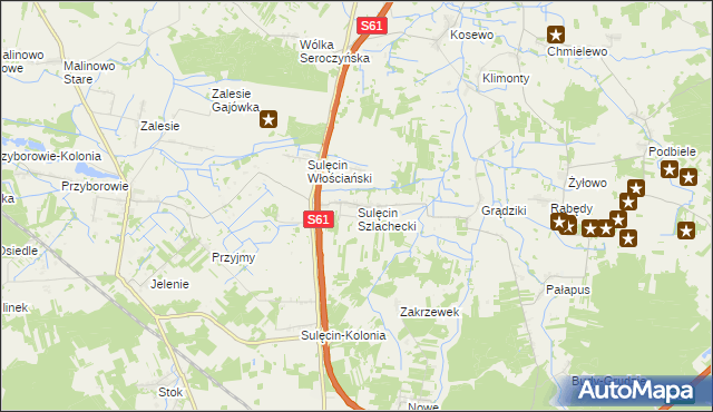 mapa Sulęcin Szlachecki, Sulęcin Szlachecki na mapie Targeo