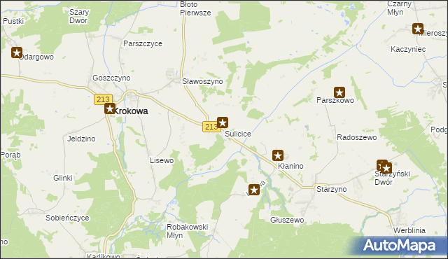 mapa Sulicice, Sulicice na mapie Targeo