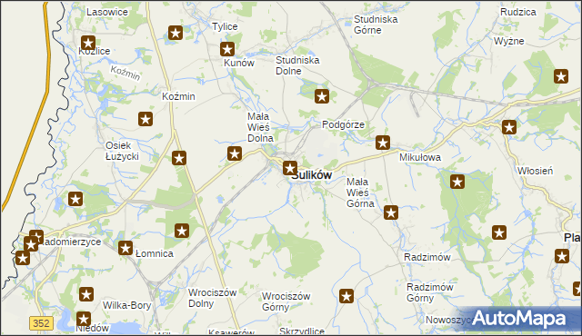 mapa Sulików powiat zgorzelecki, Sulików powiat zgorzelecki na mapie Targeo