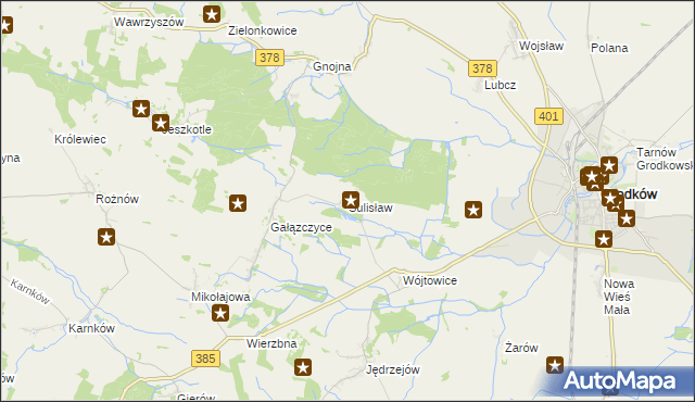 mapa Sulisław gmina Grodków, Sulisław gmina Grodków na mapie Targeo