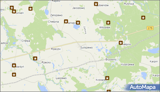 mapa Suliszewo gmina Choszczno, Suliszewo gmina Choszczno na mapie Targeo