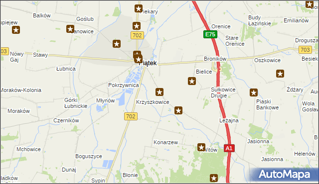 mapa Sułkowice Pierwsze, Sułkowice Pierwsze na mapie Targeo