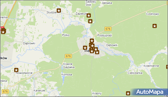 mapa Supraśl, Supraśl na mapie Targeo