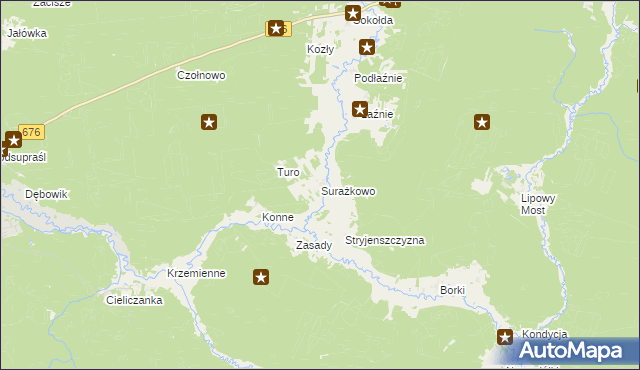 mapa Surażkowo, Surażkowo na mapie Targeo