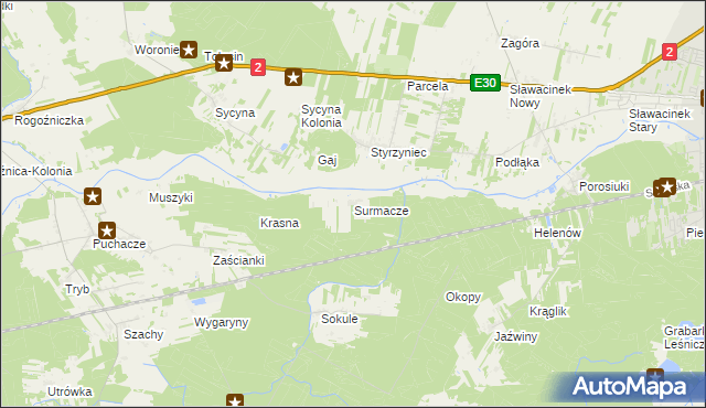 mapa Surmacze, Surmacze na mapie Targeo