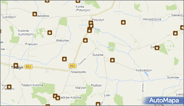 mapa Suszów, Suszów na mapie Targeo