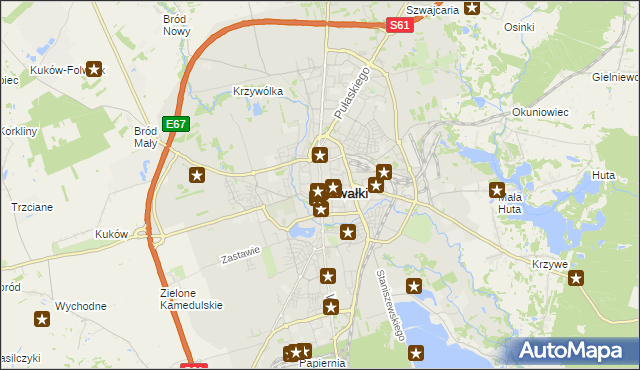 mapa Suwałk, Suwałki na mapie Targeo