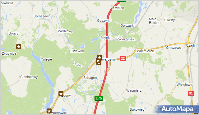 mapa Swarożyn, Swarożyn na mapie Targeo