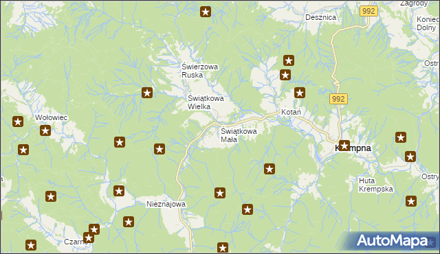 mapa Świątkowa Mała, Świątkowa Mała na mapie Targeo