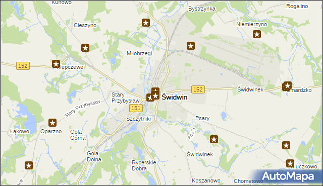 mapa Świdwin, Świdwin na mapie Targeo