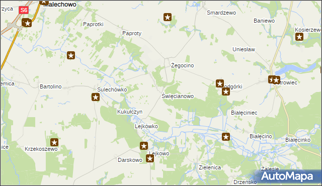 mapa Święcianowo, Święcianowo na mapie Targeo