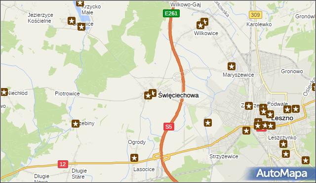 mapa Święciechowa, Święciechowa na mapie Targeo