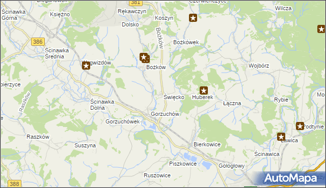 mapa Święcko, Święcko na mapie Targeo