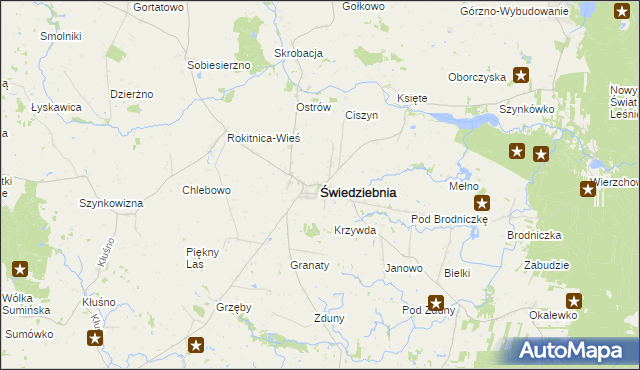 mapa Świedziebnia, Świedziebnia na mapie Targeo