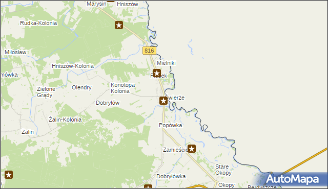 mapa Świerże gmina Dorohusk, Świerże gmina Dorohusk na mapie Targeo