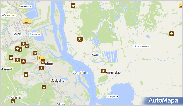 mapa Święta gmina Goleniów, Święta gmina Goleniów na mapie Targeo