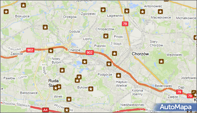 mapa Świętochłowice, Świętochłowice na mapie Targeo