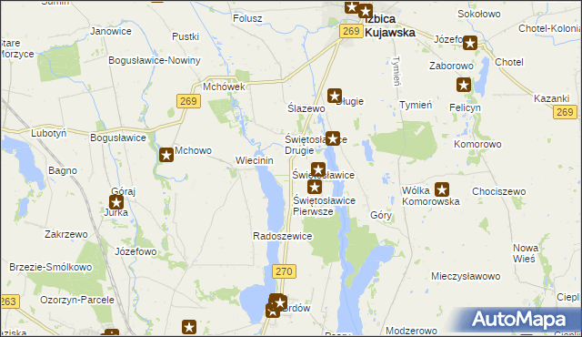 mapa Świętosławice, Świętosławice na mapie Targeo