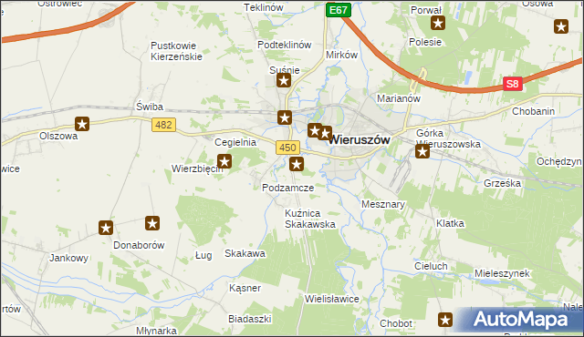 mapa Święty Roch gmina Wieruszów, Święty Roch gmina Wieruszów na mapie Targeo