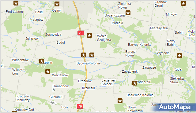 mapa Sycyna Północna, Sycyna Północna na mapie Targeo