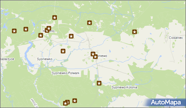 mapa Sypniewo gmina Jastrowie, Sypniewo gmina Jastrowie na mapie Targeo