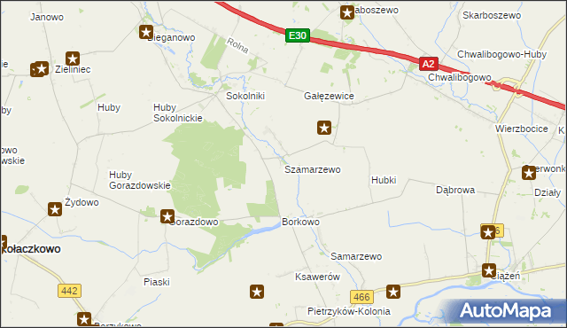 mapa Szamarzewo, Szamarzewo na mapie Targeo