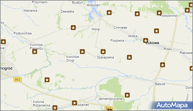 mapa Szarajówka, Szarajówka na mapie Targeo