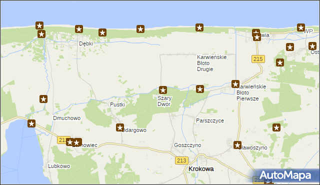 mapa Szary Dwór, Szary Dwór na mapie Targeo