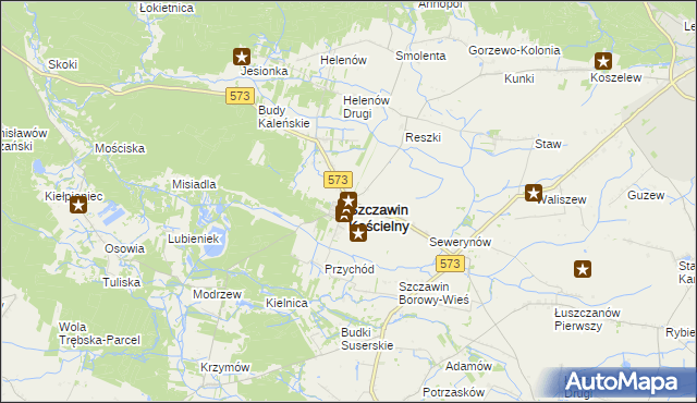 mapa Szczawin Kościelny, Szczawin Kościelny na mapie Targeo