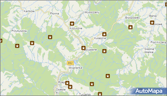 mapa Szczawne, Szczawne na mapie Targeo