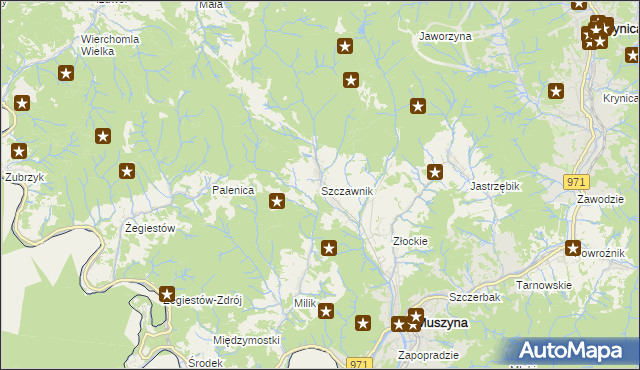 mapa Szczawnik, Szczawnik na mapie Targeo