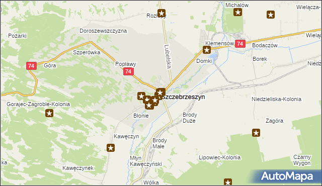 mapa Szczebrzeszyn, Szczebrzeszyn na mapie Targeo