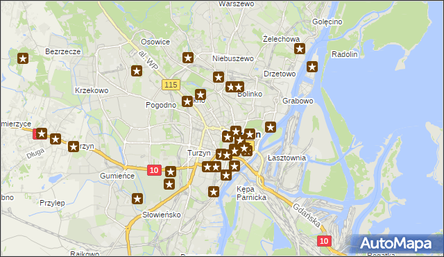 mapa Szczecina, Szczecin na mapie Targeo