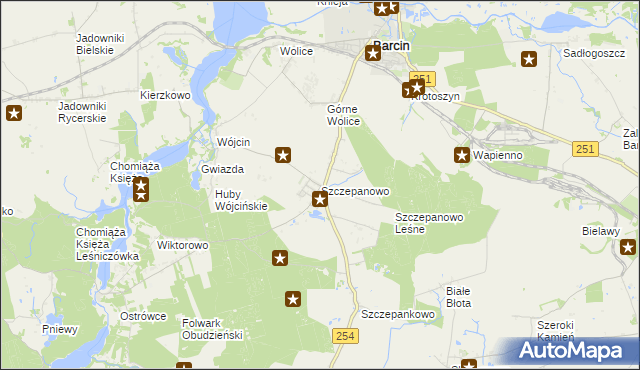 mapa Szczepanowo, Szczepanowo na mapie Targeo