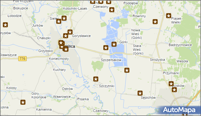 mapa Szczerbaków, Szczerbaków na mapie Targeo