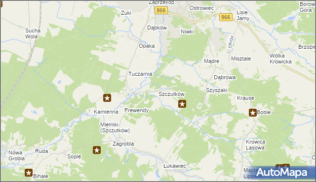 mapa Szczutków, Szczutków na mapie Targeo