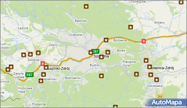 mapa Szczytna powiat kłodzki, Szczytna powiat kłodzki na mapie Targeo