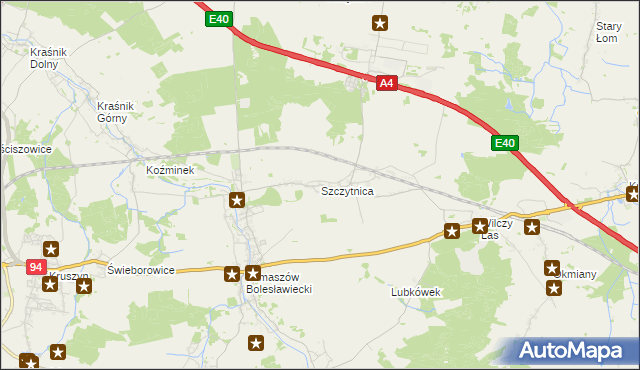 mapa Szczytnica, Szczytnica na mapie Targeo