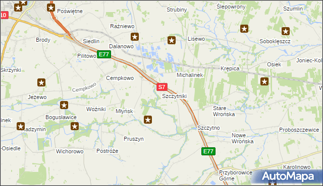 mapa Szczytniki gmina Załuski, Szczytniki gmina Załuski na mapie Targeo
