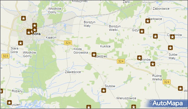 mapa Szedziec, Szedziec na mapie Targeo