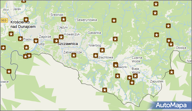 mapa Szlachtowa, Szlachtowa na mapie Targeo