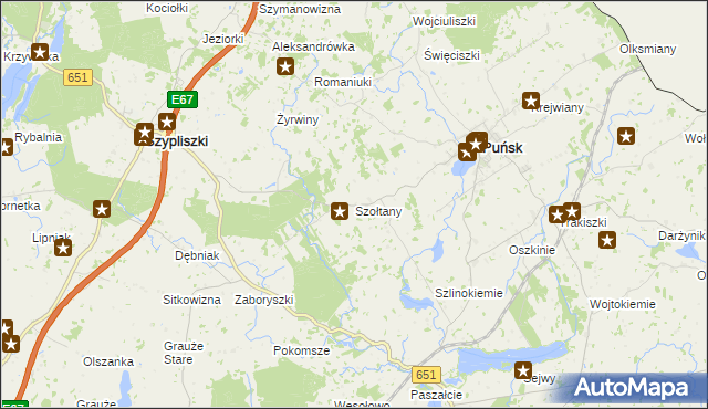 mapa Szołtany, Szołtany na mapie Targeo