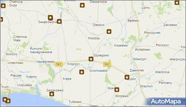 mapa Szpiegowo, Szpiegowo na mapie Targeo