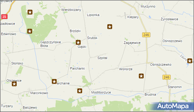 mapa Szpital, Szpital na mapie Targeo