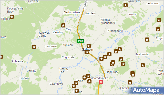 mapa Sztabin, Sztabin na mapie Targeo