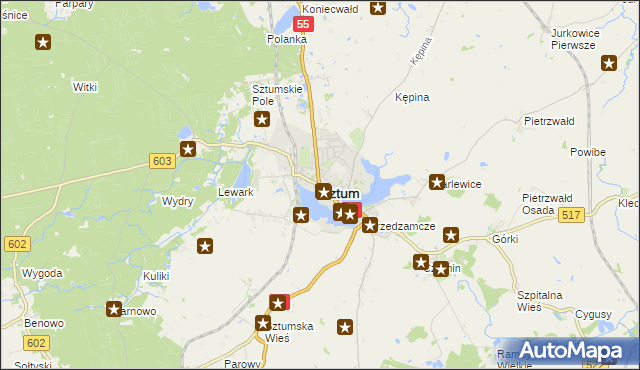 mapa Sztum, Sztum na mapie Targeo