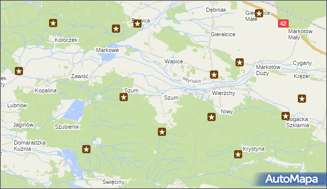 mapa Szum gmina Wołczyn, Szum gmina Wołczyn na mapie Targeo